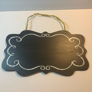 Chalkboard Sign With Gold Ribbon one Stick of Chalk Approximately 17x10 Used